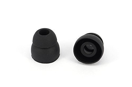 10pcs Black Double Flange Replacement Silicone Earbuds EarTips 4.1mm Connector(Fits PowerBeats 2 wireless) - color: Black