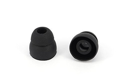 10pcs Black Double Flange Replacement Silicone Earbuds EarTips 4.1mm Connector(Fits PowerBeats 2 wireless) - color: Black