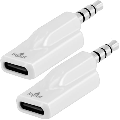 2 Pack USB C to 3.5mm Headphone Jack Adapter, Type C Female to 3.5mm Male Aux Audio Converter Digital DAC Adapter for Microphone Speaker Headset Car Stereo, Compatible with PC Laptop Tablet