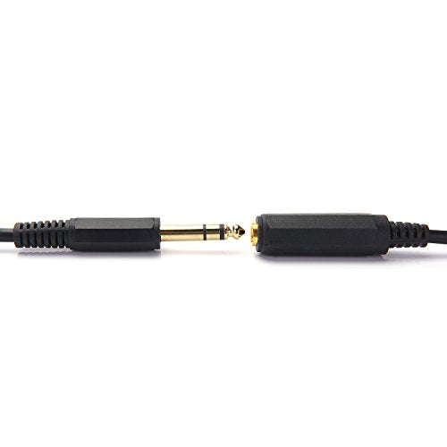 15FT 1/4 Inch Male to Female Stereo Extension Cable Gold Plated Quarter inch Headphone Extension Cable Cord - size: 15 Feet