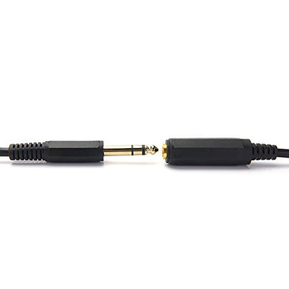 15FT 1/4 Inch Male to Female Stereo Extension Cable Gold Plated Quarter inch Headphone Extension Cable Cord - size: 15 Feet