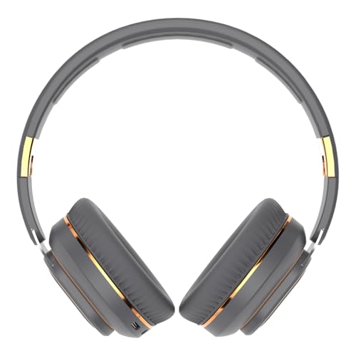 H7 Foldable Bluetooth Over-the-Ear Wireless Headphones, Gray | 30H Playtime,HiFi Sound,1.5m Audio-Cable,Soft Lightweigt Headset,for Cellphone,Travel,Women&Men,Android&iOS - color: Gray