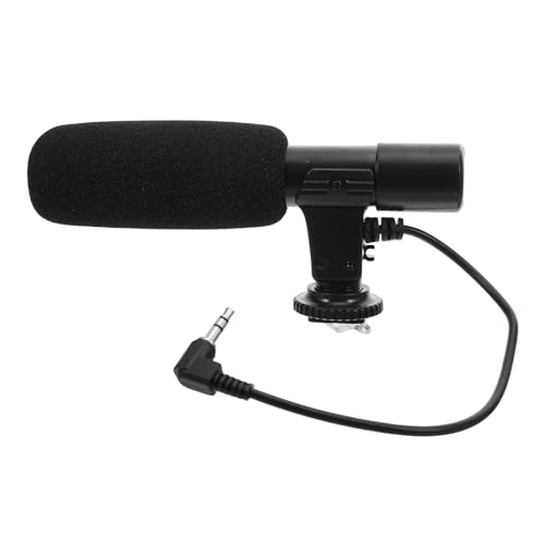 Veemoon Interview Microphone for Camera and Camcorder, Black ABS Stereo