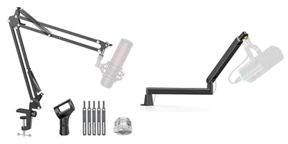 InnoGear Boom Arm Microphone Mic Stand & Low Profile Mic Stand with Magnetic Cable Management Desk Mount for Fifine AM8 K669B Blue Yeti HyperX QuadCast SoloCast AT2020