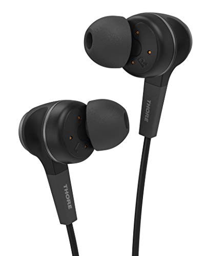 Thore iPhone Earphones (Apple MFi Certified) V120 in Ear Wired Lightning Earbuds (Sweat/Water Resistant) Headphones with Mic/Volume Remote for iPhone 12/13/14 Pro Max - Black - color: Black