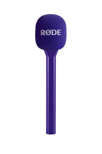 RØDE Interview GO Handheld Adaptor for RØDE Wireless Microphones (Purple) | Handheld adapter with foam windshield for interviews, field presentations and content creation - color: Purple