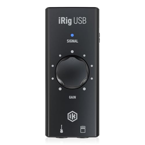 IK Multimedia iRig USB Guitar Audio Interface - 24-bit 48 kHz Music Recording Studio Equipment Include USB C Cable For iPad, Mac And PC, Guitar Accessories, Recording Device