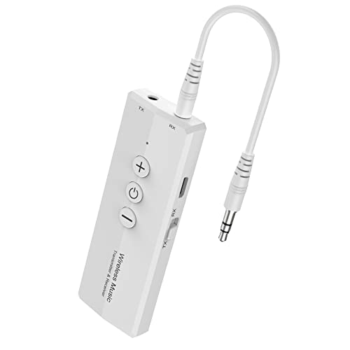 Isobel 3-in-1 Bluetooth Transmitter/Receiver, Rechargeable Bluetooth Adapter for TV & Car Stereo - color: White