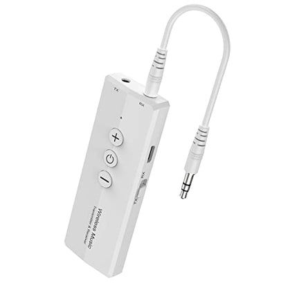 Isobel 3-in-1 Bluetooth Transmitter/Receiver, Rechargeable Bluetooth Adapter for TV & Car Stereo - color: White