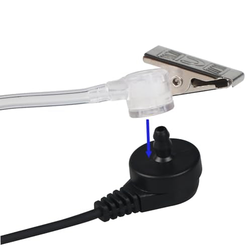 Walkie Talkie Earpiece with Mic PTT 2 Pin Air Acoustic Tube Earpiece Headset Compatible with Baofeng UV-5R Retevis H-777 RT21 RT22 Arcshell AR-5 Two Way Radios (2 Pack)