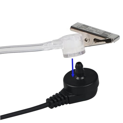 1-Pin Covert Earpiece for Cobra Radios, Security & Pro Use 2-Pack | Clear Acoustic Tube Headset with PTT Mic, Hands-Free, Noise-Isolating, Ideal for Security, Retail and Noisy Events