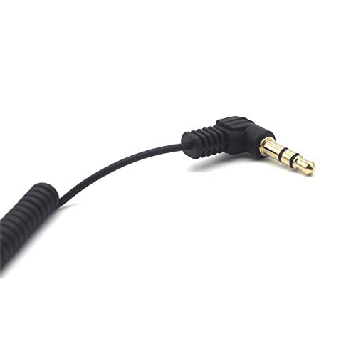 3.5mm TRS Stereo Extension Audio Coiled Cable, 2 Pack, 30cm, OD 1.5MM, 90 Degree Angle,1/8" Jack Headphone Aux Spring Spiral Cord