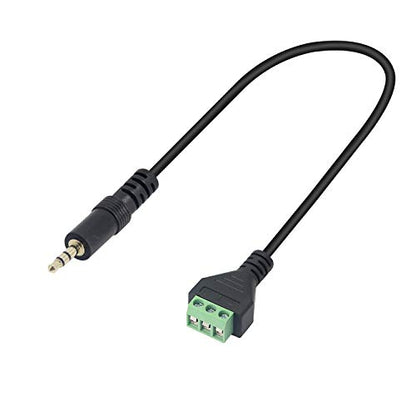 3.5mm Terminal Block Cable1/8Inch TRS Stereo Solderless Screw Terminal-2PCS | Speaker Wire 3.5mm 3 pole Male to 3Pin Bolt Headphone Balum Patch Cord - color: trs male