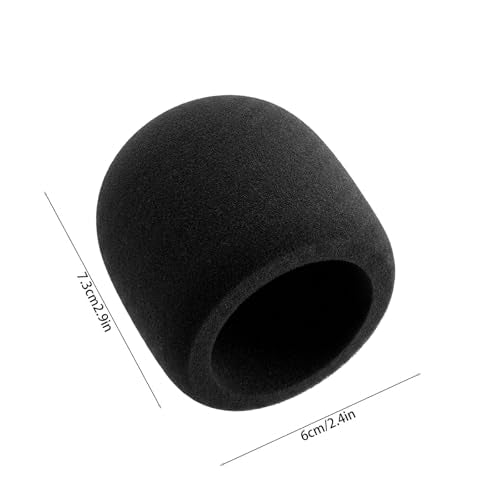 Foam Mic Cover Compatible with JBL PartyBox Wireless Microphones, Replacement Sponge Windscreen for PartyBox Mic 100, Wireless Dual Mic System, Windproof Pop Filter 4-Pack, Black