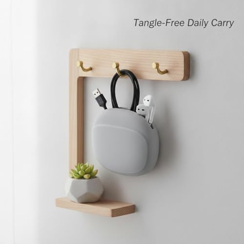 Silicone Organizer Pouch for Small Tech Accessories, Compact Travel Case for Cables and Adapters