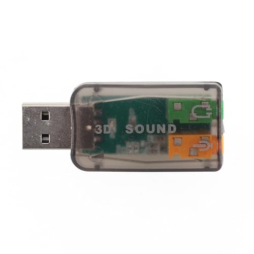 USB Sound Card 5.1 Channel External Audio Interface with Xear 3D Technology, Full-Speed USB 2.0 and Play PC Notebook Desktop, Digital Volume Knob, Black