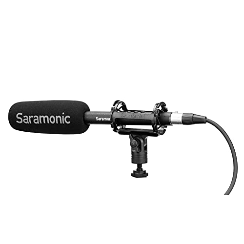 Saramonic SoundBird T3 | Professional Shotgun Mic w/Li-Ion, Shock Mount, Windscreen, XLR Cable, Custom Hard Case & More | Shock Mount, XLR Cable, Custom Hard Case & More, Windscreen, Professional Shotgun Mic w/Li-Ion - size: T3 11.1" Cardioid