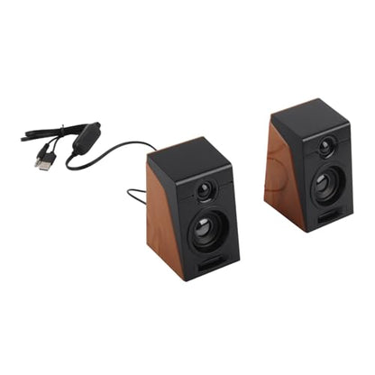 Computer Speakers, USB Powered Wired HiFi Stereo Sound PC Speakers Adjustable Volume with 3.5mm Cable, Desktop Speakers for TV Laptop Monitor