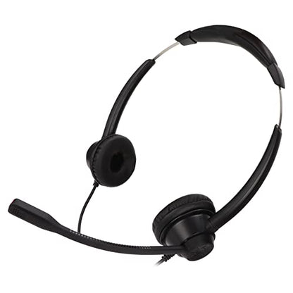 2.5mm Office Headset, Dual Ear Telephone Headphone with Noise Cancelling Microphone, Binaural Customer Service Headphones for Phone Sales Hospitals Banks, Comfortable ABS Material