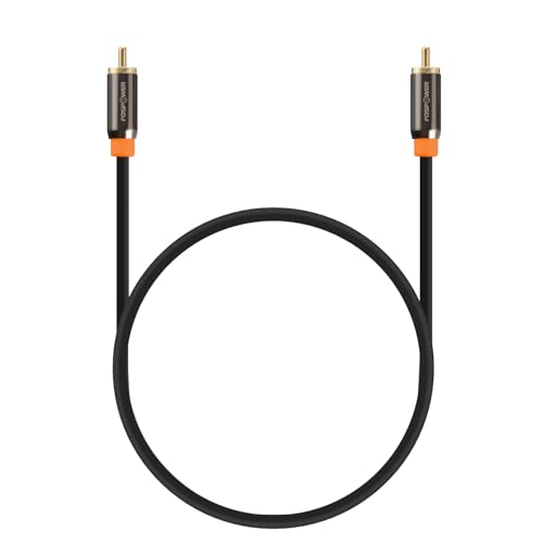 FosPower Digital Audio Coaxial Cable [24K Gold Plated Connectors] Premium S/PDIF RCA Male to RCA Male for Home Theater, HDTV, Subwoofer, Hi-Fi Systems - 6ft/2Pack - size: 6Feet-2Pack