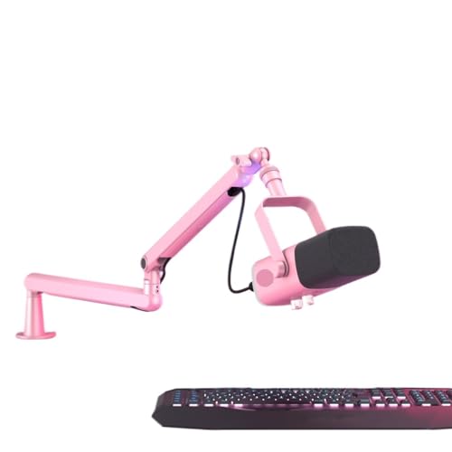 Compatible For FIFINE AM8 Microphone Low Profile Metal Boom Arm With Cable Management, Pink(BM88W) - color: BM88W