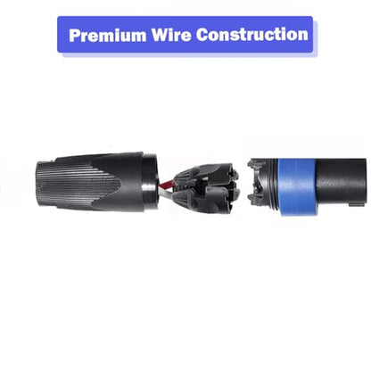 2 Pack Pro Speakon to Speakon Cable 30 Feet 12AWG 2 Conductor Twist Lock - size: 30FT/2PACK