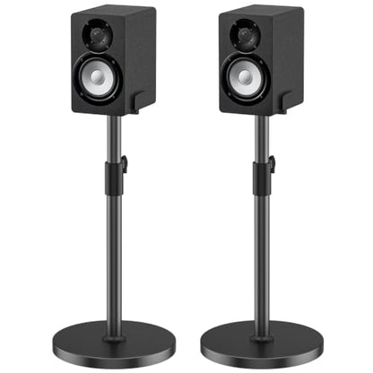 Heavy Duty Studio Monitor Stand Pair for Yamaha HS5/HS7/HS8, Edifier MR4/MR5, JBL 305P, Height Extend 29-37.5", Dual Side Clamp Fit 5"–11" Speaker Stand, Built-in Cable MGMT&Anti-Vibration Foam Pads