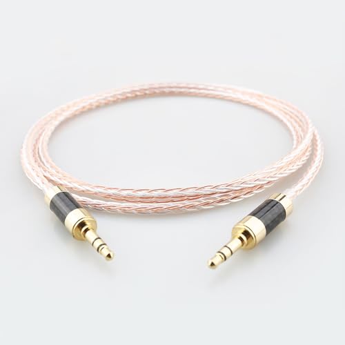 3.5mm Stereo Aux Audio Cable Compatible with Phone MP3 Car Headset Speaker 24K Gold Plated Male to Male (Straight to Straight, 0.5m)