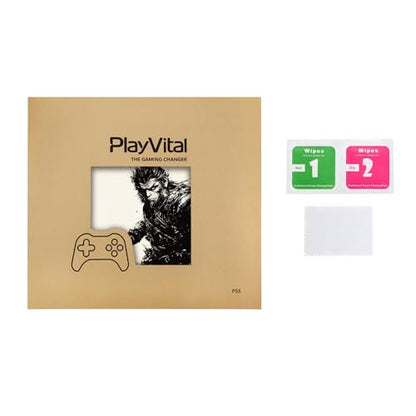 PlayVital Full Set Skin Sticker for ps5 Slim Console Disc Edition (The New Smaller Design), Vinyl Skin Decal Cover for ps5 Controller & Headset & Charging Station - Inkblade Wukong - color: Inkblade Wukong