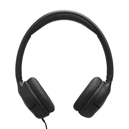 JBL Tune 530 Wired - Wired On-Ear Headphones - Black | JBL Pure Bass Sound, Lightweight, comfortable, and foldable, Tangle-free flat cable, Hands-free calls - color: Black
