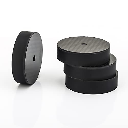 Audiocrast 4X Carbon Fiber Isolation Pads, 40x10mm Speaker Shock Absorber Vibration Dampener for Turntable, Subwoofer, Amplifier, DVD Player - size: 40x10mm