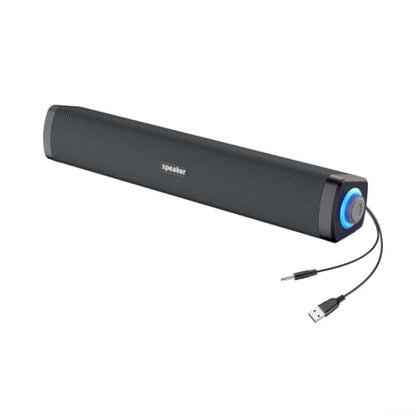 Wired Computer Speakers, Dual Driver High Volume Soundbar for PC, Laptop, TV, Phone, Office, Gaming, Compact ABS Desktop System, Blue Black Gray(black)
