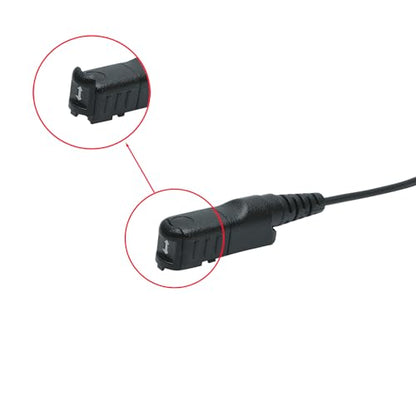 XPR3500e Earpiece Headset with PTT Compatible with Motorola Walkie Talkie | G-shape ear hook, low-profile PTT clip. Compatible with XPR3500e, XPR3300e, XIR P6600 Two Way Radio