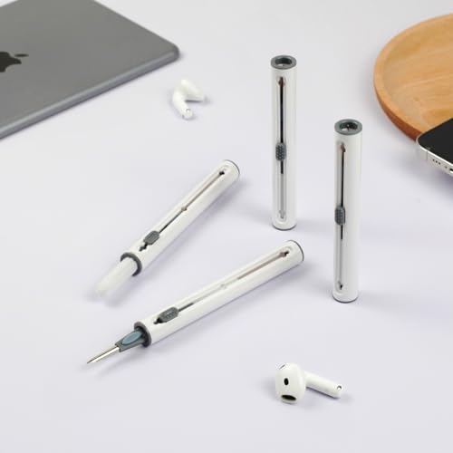 4-Piece Earbud Cleaning Kit for AirPods Pro 1/2/3 – Multi-Function Cleaning Pen with Flocking Sponge, Brush & Metal Tip for Bluetooth Headsets & Charging Cases
