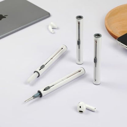 4-Piece Earbud Cleaning Kit for AirPods Pro 1/2/3 – Multi-Function Cleaning Pen with Flocking Sponge, Brush & Metal Tip for Bluetooth Headsets & Charging Cases