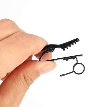 Lavalier Microphone Clip, 3PCS Metal Tie Clips with 3PCS Lapel Mic Windscreen Foam Covers, Lapel Microphone Accessories for Fixing, Black Wireless Mic Clip