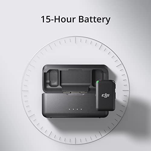 DJI Mic (2 TX + 1 RX + Charging Case), Wireless Lavalier Microphone, 250m (820 ft.) Range, 15-Hour Battery, Noise Cancellation Wireless Microphone for PC, iPhone, Record Interview, YouTube, Black | 15-Hour Battery, Easy for carrying and instant use with b