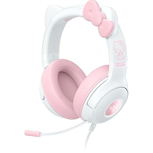 Razer Kraken Kitty V2 USB Wired Headset w/Kitty Ears, Hello Kitty Edition