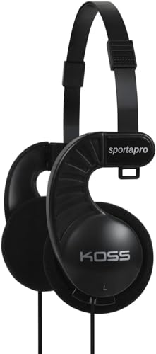 Koss Sporta Pro On-Ear Headphones, Black, Retro 90s Style, Wired Plug | Unique Folding Design, 3.5mm Jack