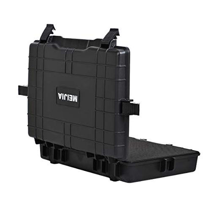 MEIJIA Waterproof Hard Camera Case,Hard Laptop Case,Hard Case with Customized Fit Foam Included, Elegant Black,Fit for computers,camera,lens(Black, 21.62"X17.25"X4.87") - size: 21.62"X17.25"X4.87"