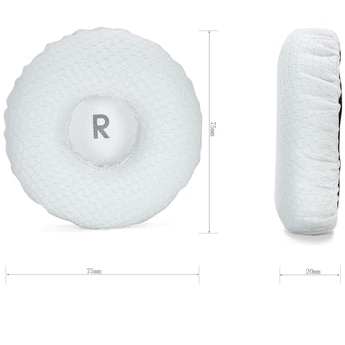 Defean Replacement Cushions Kit 2 IN1 Mesh Fabric Ear Pads + Headband Compatible with JBL Tune 600(T600BTNC 600BTNC)/660(T660NC 660NC)/670(T670NC 670NC) Headphones (White) - color: White