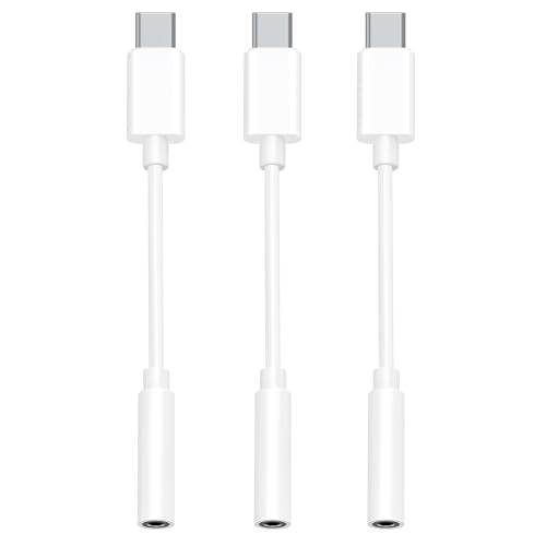USB C to 3.5mm Headphone Jack Adapter MFi Certified HiFi 3 Pack Type C Aux Audio Dongle Cable Cord for iPhone 17 Air 16e 16 15 Samsung Galaxy S25 S24 S23 S22 Plus Pro Max Ultra Note Pixel iPad MacBook