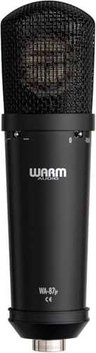 Warm Audio WA-87jr Large Diaphragm Condenser Mic with Shockmount, Rich Studio-Grade Sound for Vocals, Instruments, Podcasts, Black - color: Black