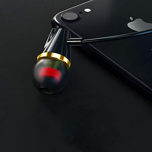 Single Earphone One Side Earplugs with Microphone 3.5mm Plug Single Earbud Stereo Sound Reinforced Cord Compatible with Smartphone MP3,Radio