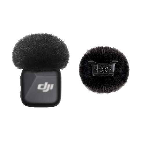 Microphone Windscreen for DJI MIC MINI (2024) Wireless Microphone Furry Wind Muff Accessories (2 Packs-Black) - color: black-2 pcs