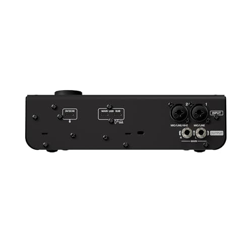 Yamaha URX22 4-In / 2-Out Dual USB-C Audio Interface With Touchscreen, Includes Cubase Al, WaveLab Cast, Basic FX Suite, and Steinberg Plus Software Bundle, Black URX22 B | Includes Touchscreen, Includes Cubase Al, WaveLab Cast, Basic FX Suite, and Steinb