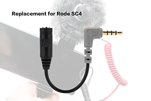 UNCLE LIGHT 2 Pack Replacement SC4 Microphone Cable, 3.5mm TRS to TRRS Adapter Connect Smartphones, Tablets with Rode VideoMic Go, VideoMicro and BOYA Mic Lavalier Microphone