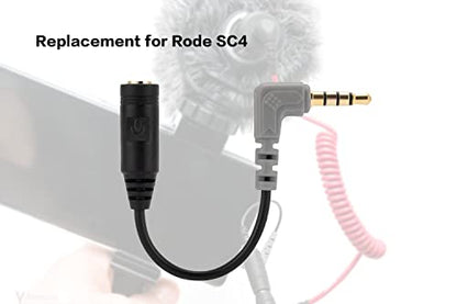 UNCLE LIGHT 2 Pack Replacement SC4 Microphone Cable, 3.5mm TRS to TRRS Adapter Connect Smartphones, Tablets with Rode VideoMic Go, VideoMicro and BOYA Mic Lavalier Microphone