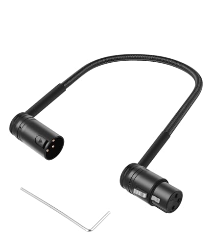 Right Angle XLR Adapter Cable,Adjustable 90 Degree XLR Male to 90 Degree XLR Female Microphone Cable,Rotatable Mic Cord for Mixer Microphone - style: 1PC 1FT