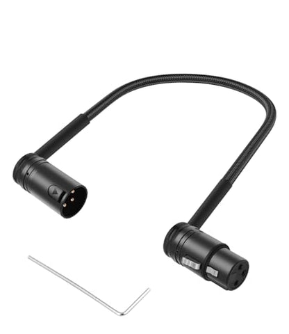 Right Angle XLR Adapter Cable,Adjustable 90 Degree XLR Male to 90 Degree XLR Female Microphone Cable,Rotatable Mic Cord for Mixer Microphone - style: 1PC 1FT